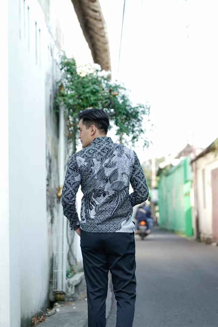 Kemeja Batik ARKANZA Motif Peksi Awu Lengan Panjang Lapis Furing Slimfit Katun Premium
