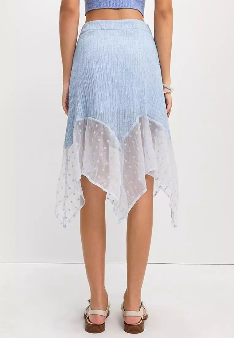 Sheer Polka Dot Hem Skirt