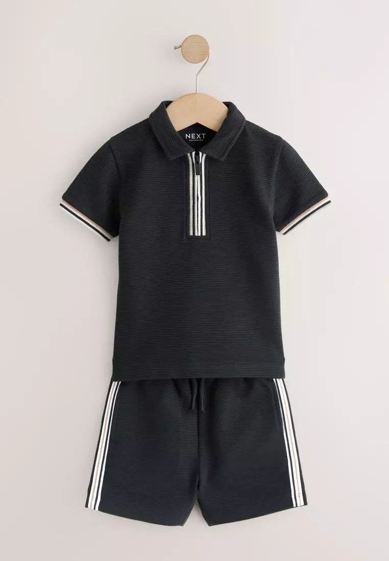 Short Sleeve Polo Shirt And Shorts Set