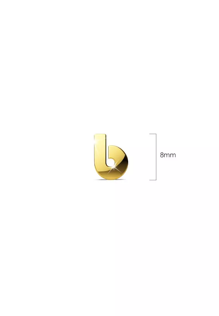 Bold Initial Alphabet Letter Earrings Gold Layered Steel Jewellery- B