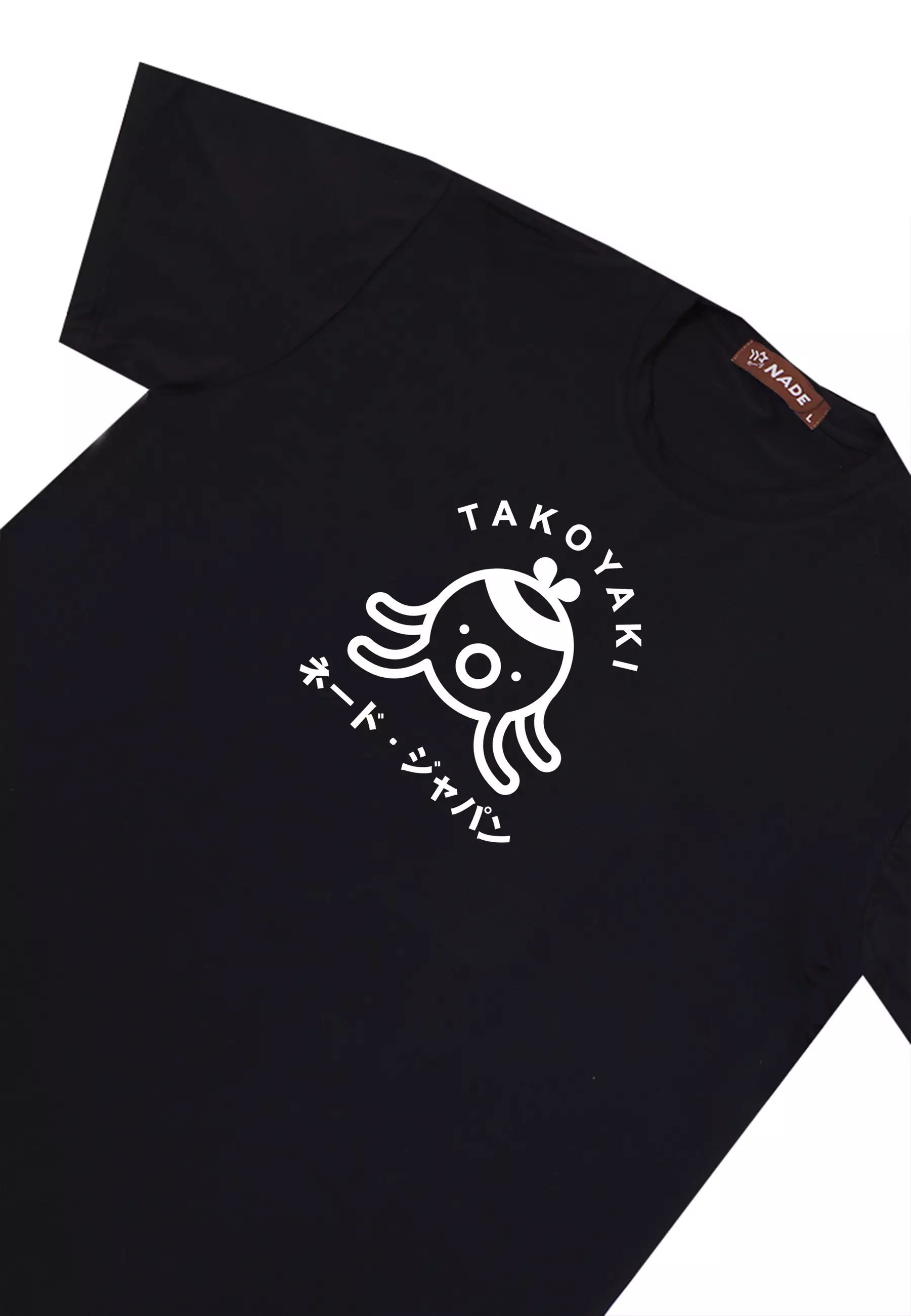 NTD37 kaos slim fit anti kusut drifit stretch takoyaki hitam