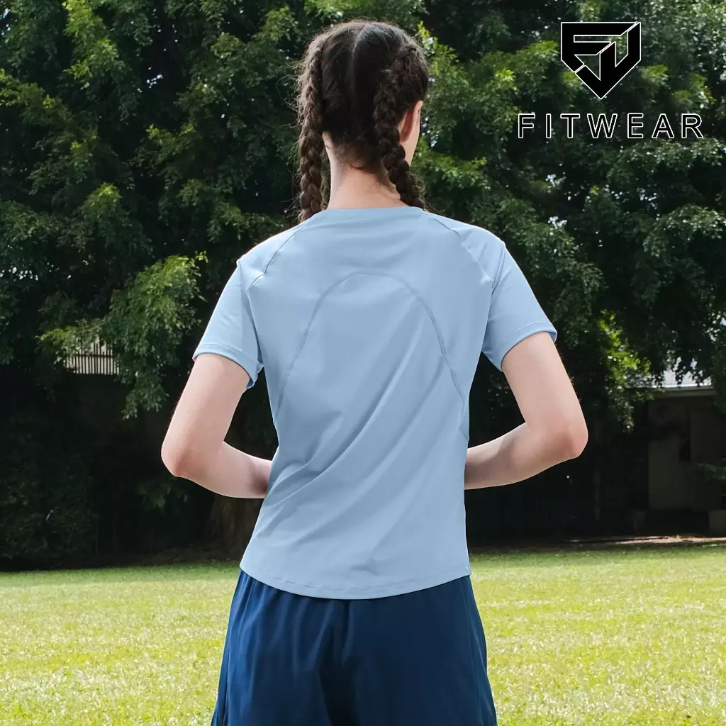 Fitwear Kaos Big Size Olahraga Wanita BROOKLYN UPPER BACK BREATHABLE - LIGHT BLUE