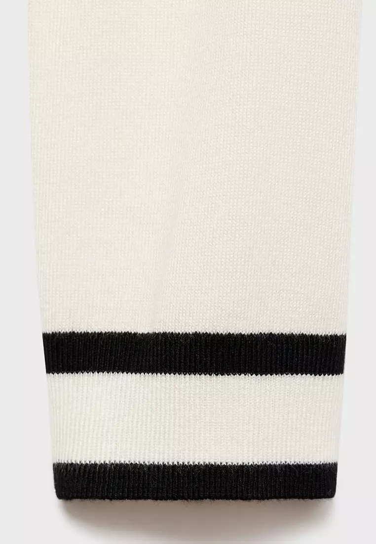 Cardigan with Contrasting Stripes