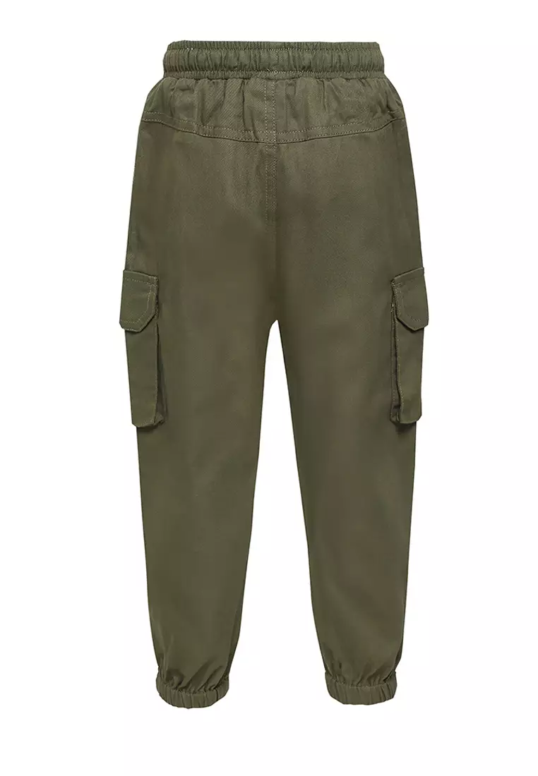 Qna Boy Flying Celana Panjang Jogger Katun Anak Hijau Army