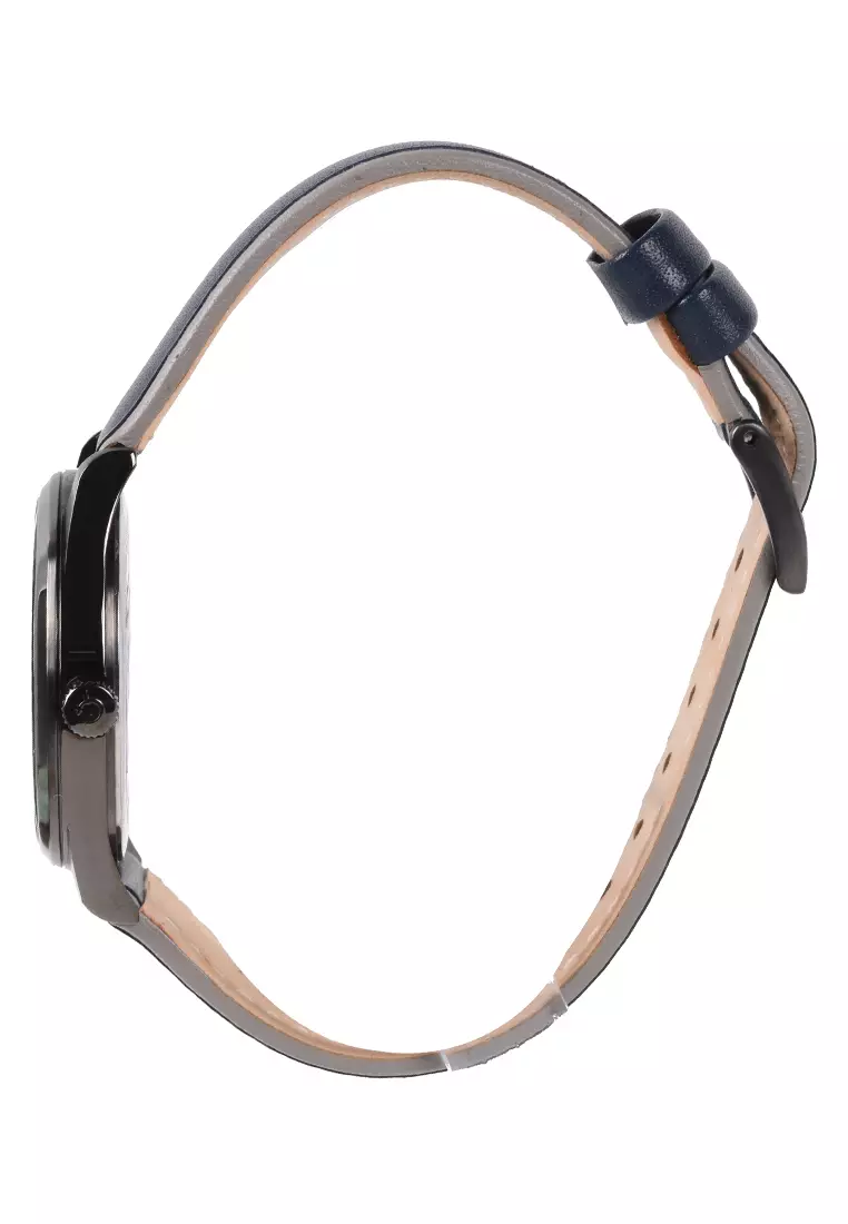 Alexandre Christie - Jam Tangan Wanita - Black - Blue Leather Strap - 2973 BDLIPLB