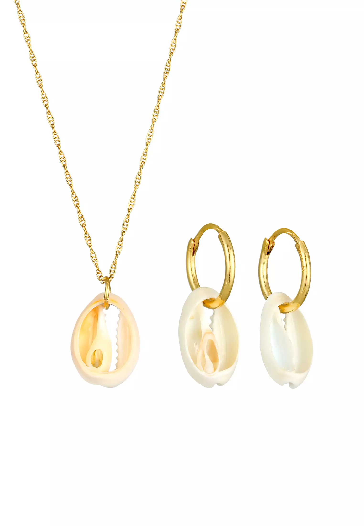 Jewelry Set Kauri Shell Set Ear Hanger Trend Gold Plated