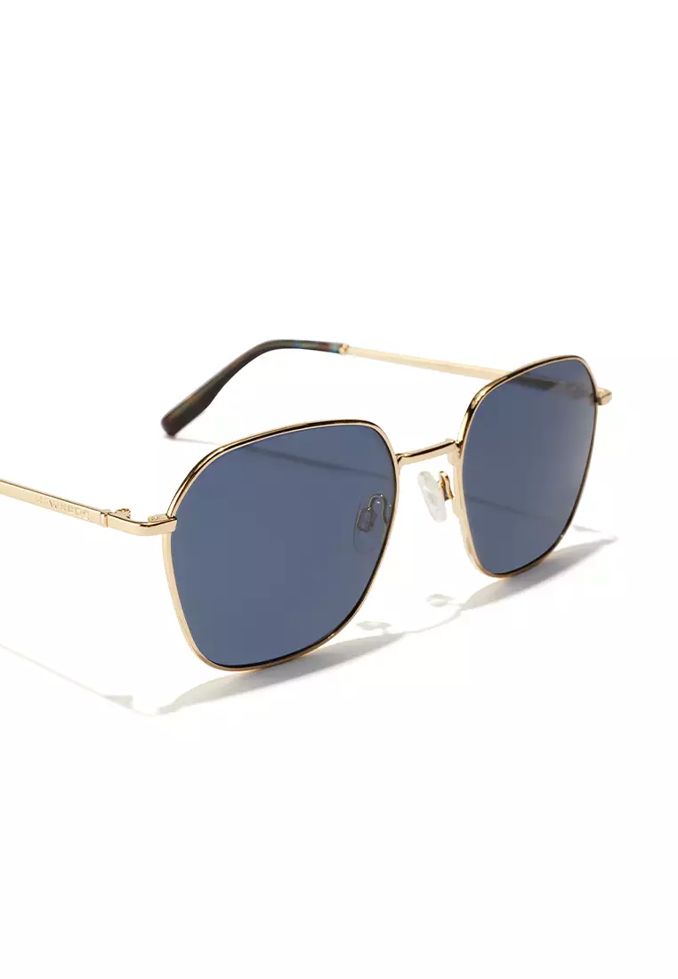 HAWKERS Gold Blue RISE Sunglasses for Men and Women, Unisex. Official Product designed in Spain