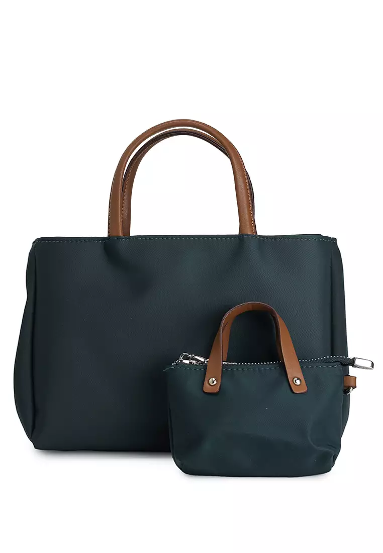 Premium Oxford Nylon Convertible Top Handle Bag With Pouch