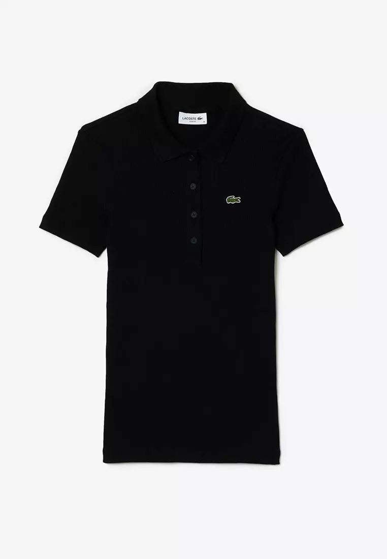 L,12,D Slim Fit Ribbed Cotton Polo Shirt