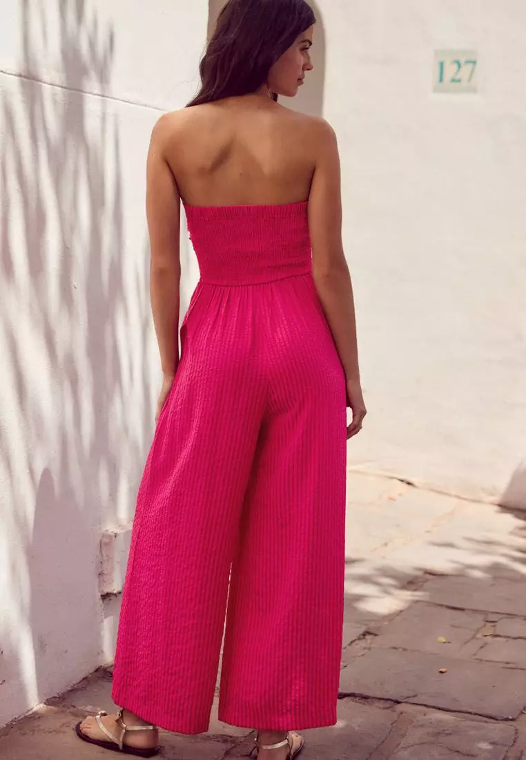 Bandeau Seersucker Jumpsuit