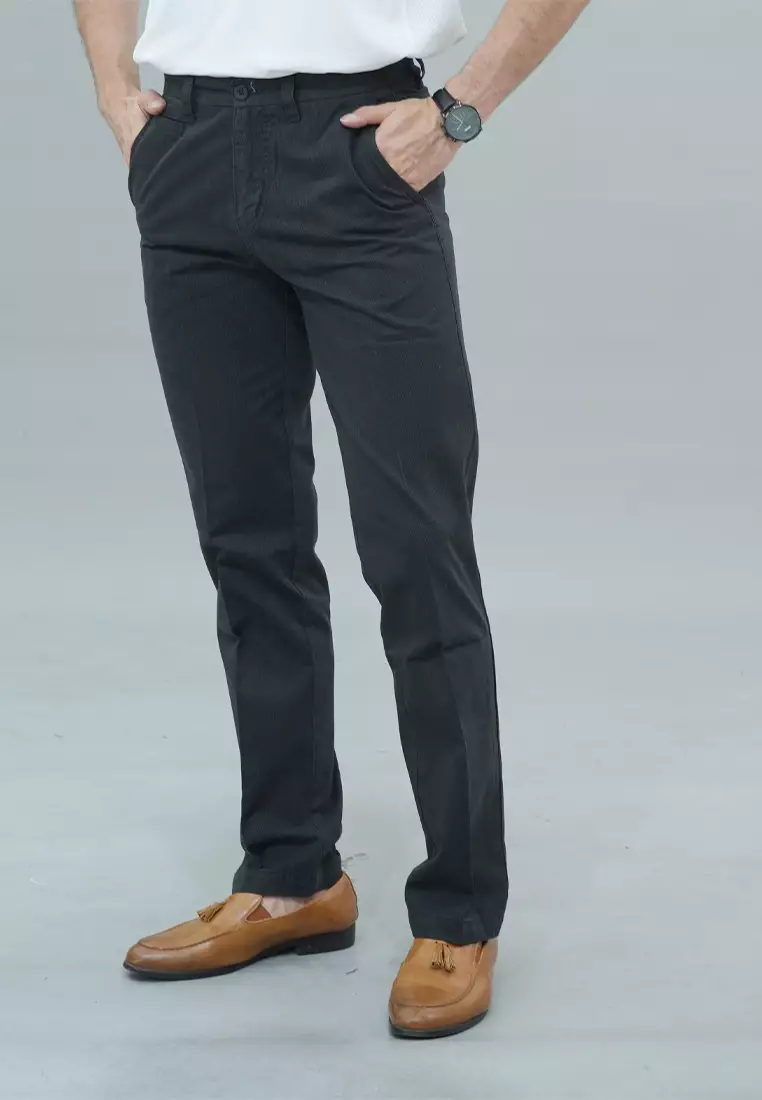 LGS - Celana Panjang Chinos Double Pocket Hitam Regular Fit