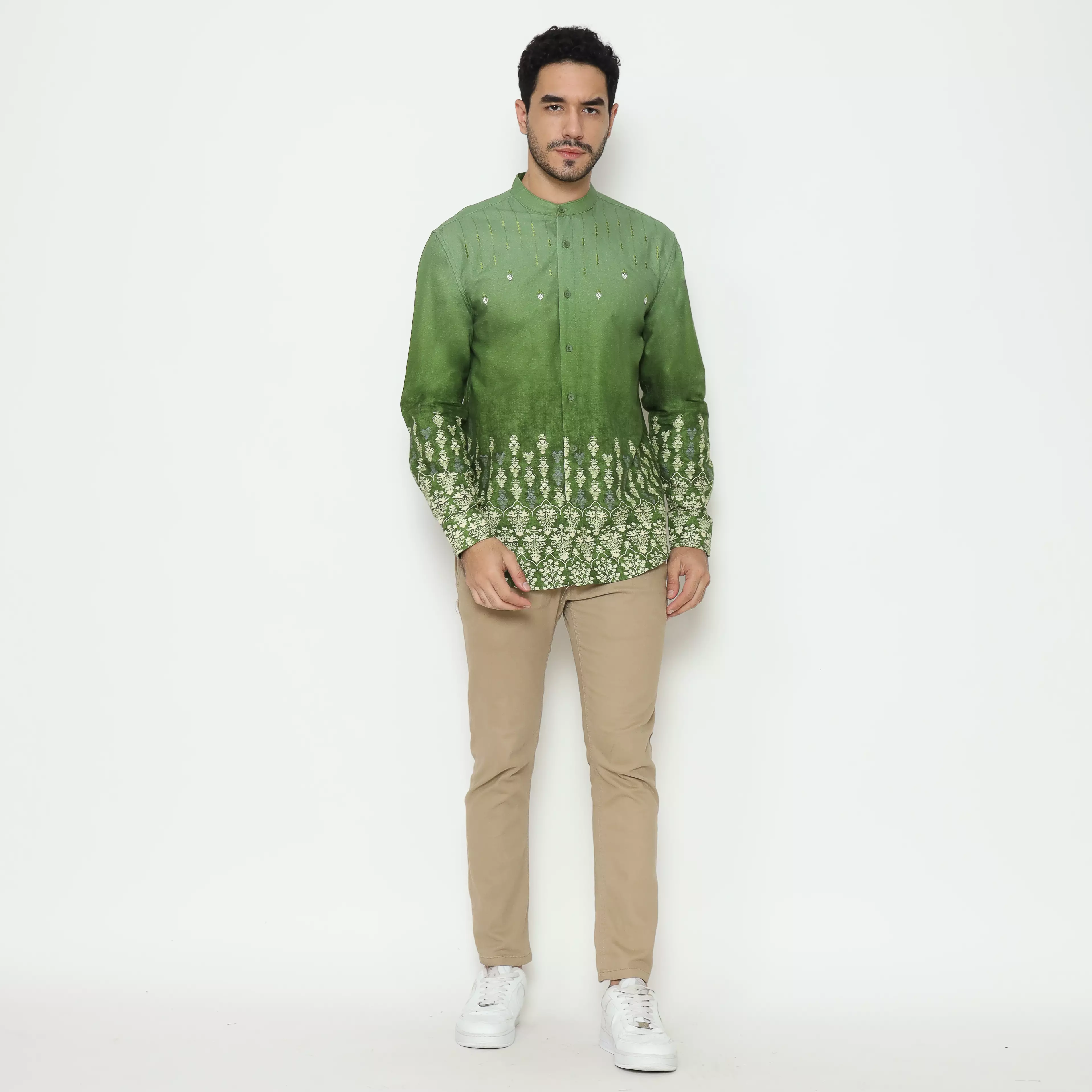 AMK Kemeja Koko Pria Lengan Panjang KK Ghazi L/s Green