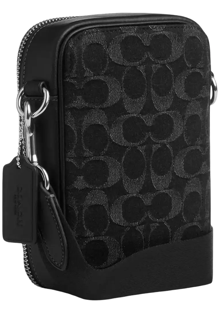 Stanton Crossbody Bag In Signature Denim - Black CAJ44