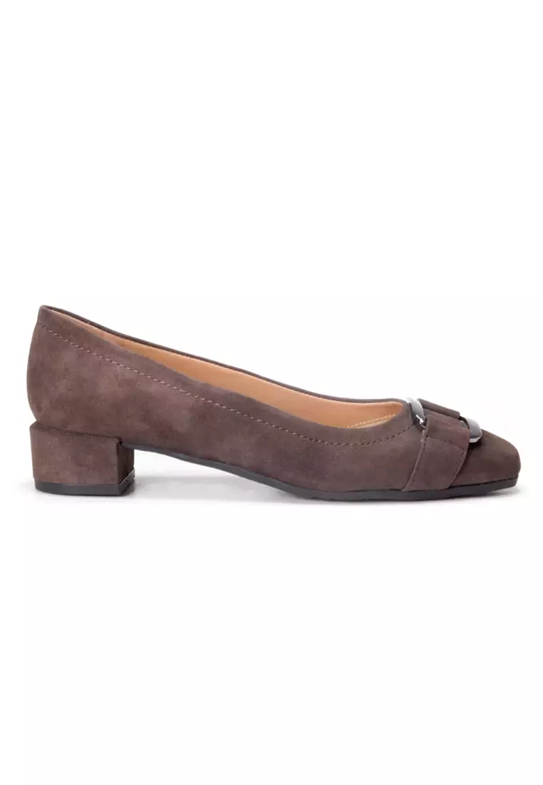 AMAZTEP Square Toe Suede Leather Upper With Ornament Low Heels