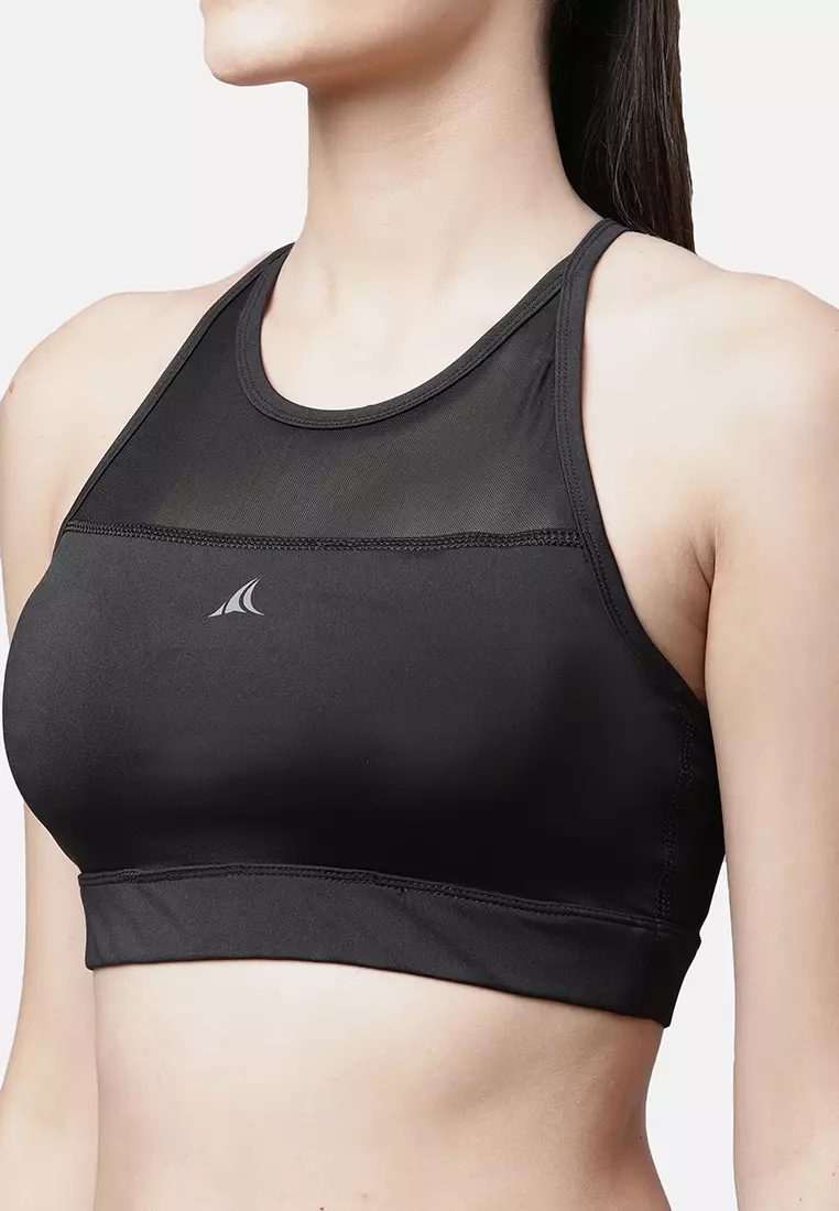 黑色透氣瑜伽訓練加墊運動文胸