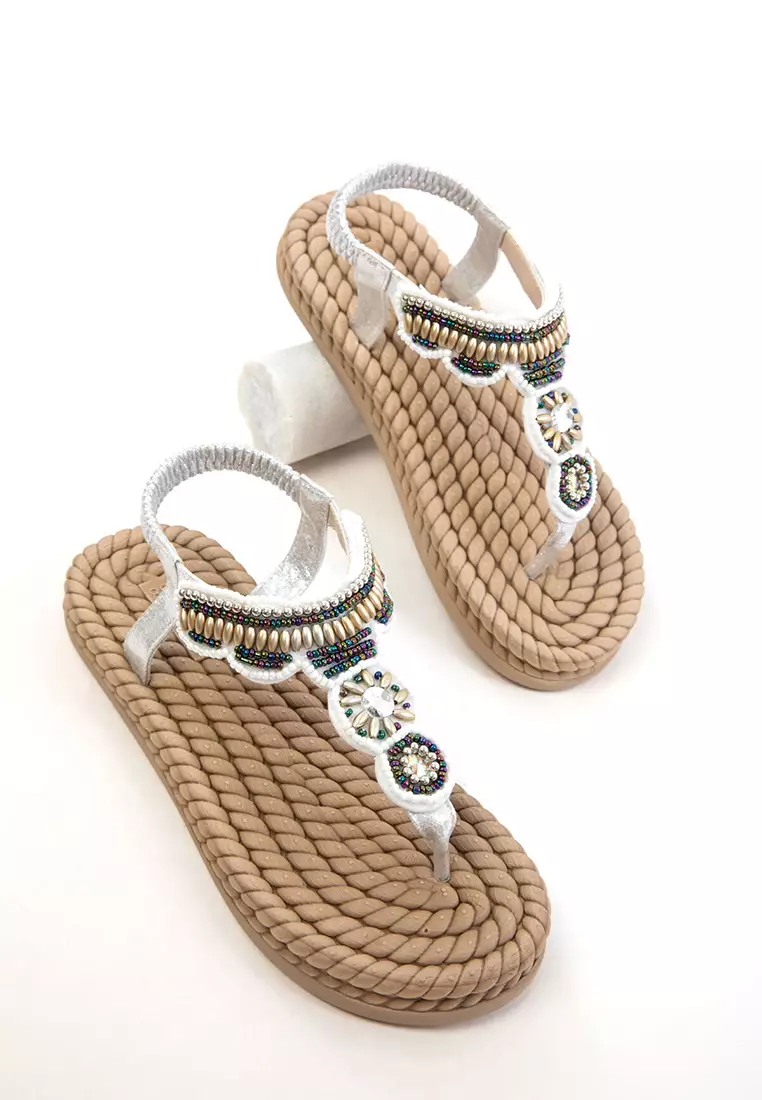 Silver-Silver Women's Sandals 20593