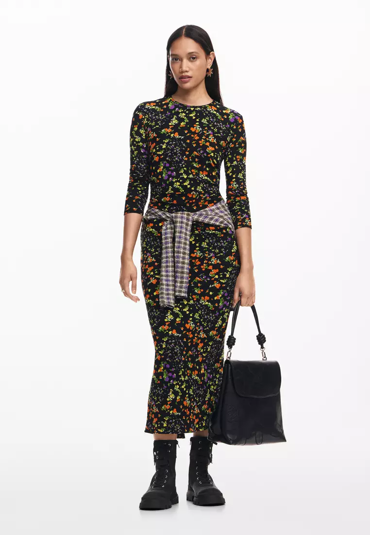 Desigual Woman Slim floral dress.