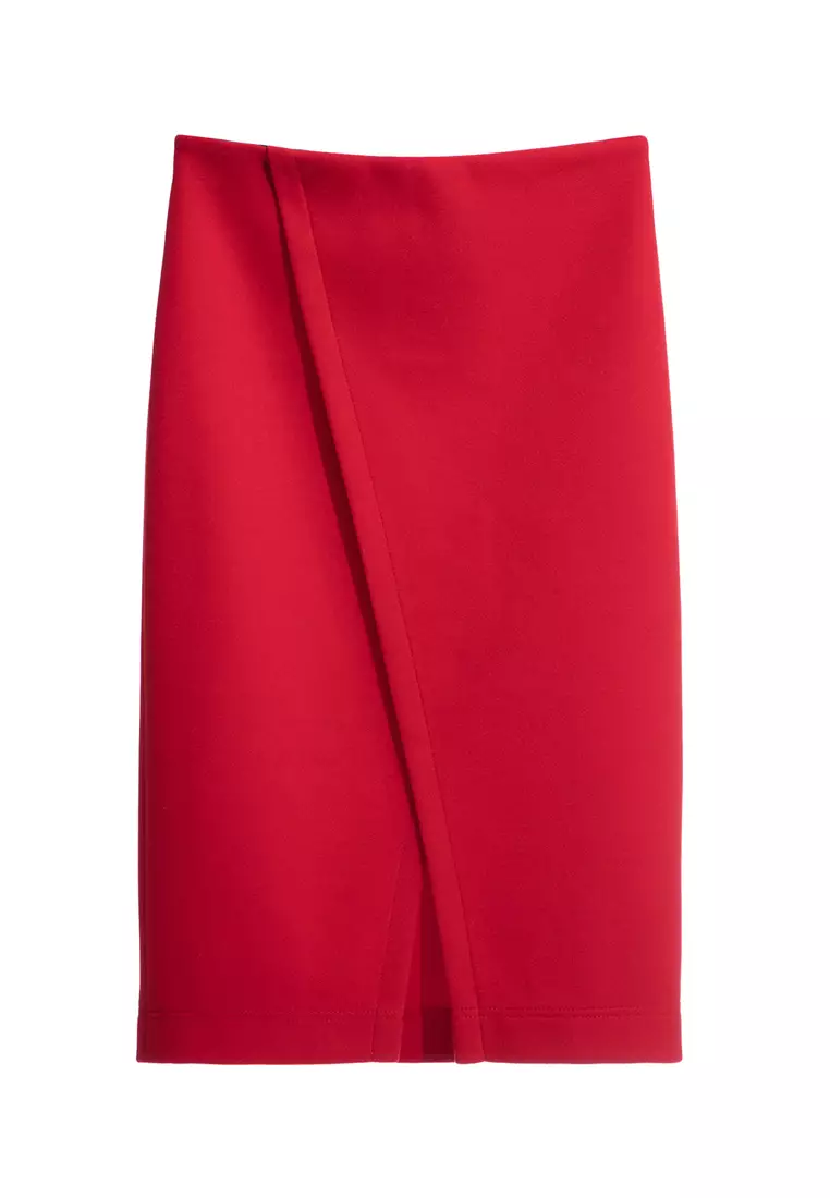 Basic Overlap Pencil Skirt