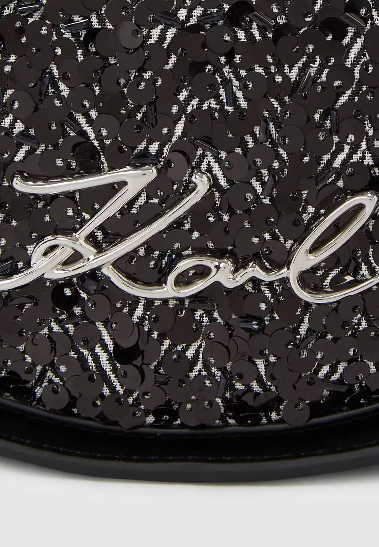 K/Signature 亮片圓形斜孭袋