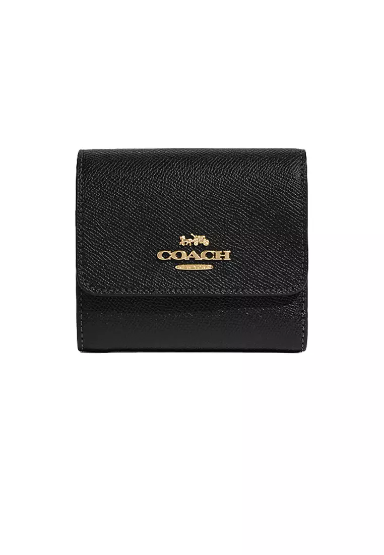 Coach+Small+Trifold+Wallet+in+Black+%28GHW%29+%28CF427%29 for sale online