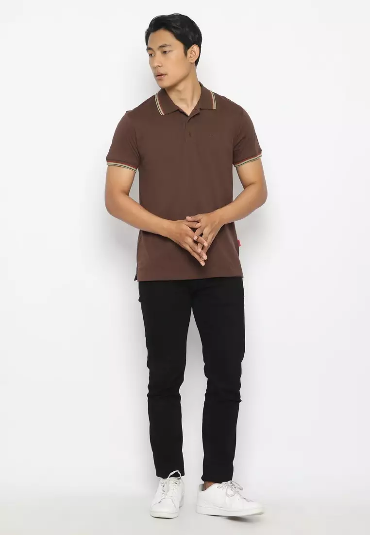 POLICE Polo Shirt Krah Stripes Pria 207200221