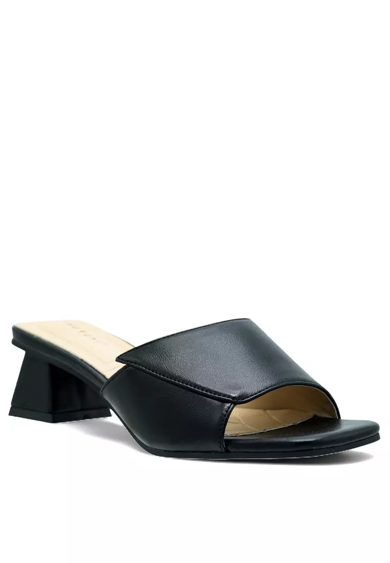 Women Slip On Faux Leather Fashion Heels - 240190156