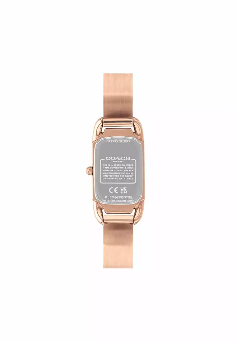 Cadie Women's Watch Ionic Plated Rose Gold Steel & Crystals Strap - White Dial 14504197