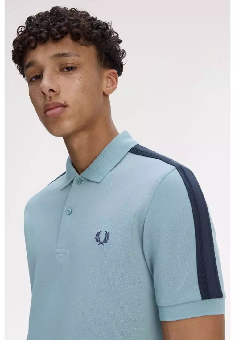 Fred Perry M1727 Mesh Taped Polo Shirt (Stockport Blue)