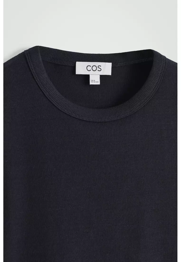 SLIM RIBBED COTTON T-SHIRT