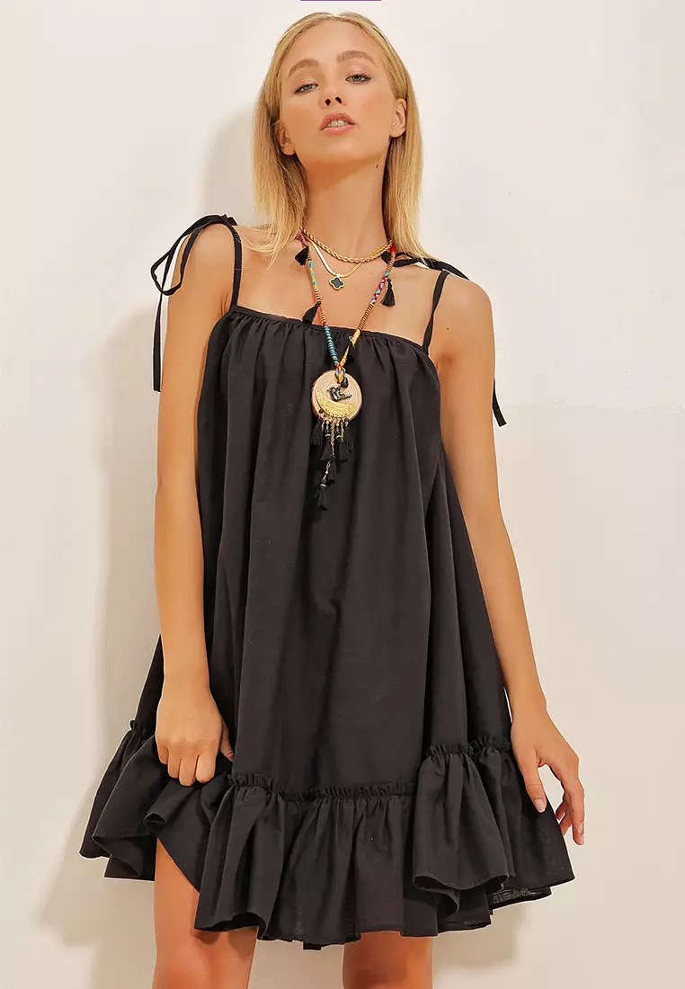 Flounce Terry Cotton Dress