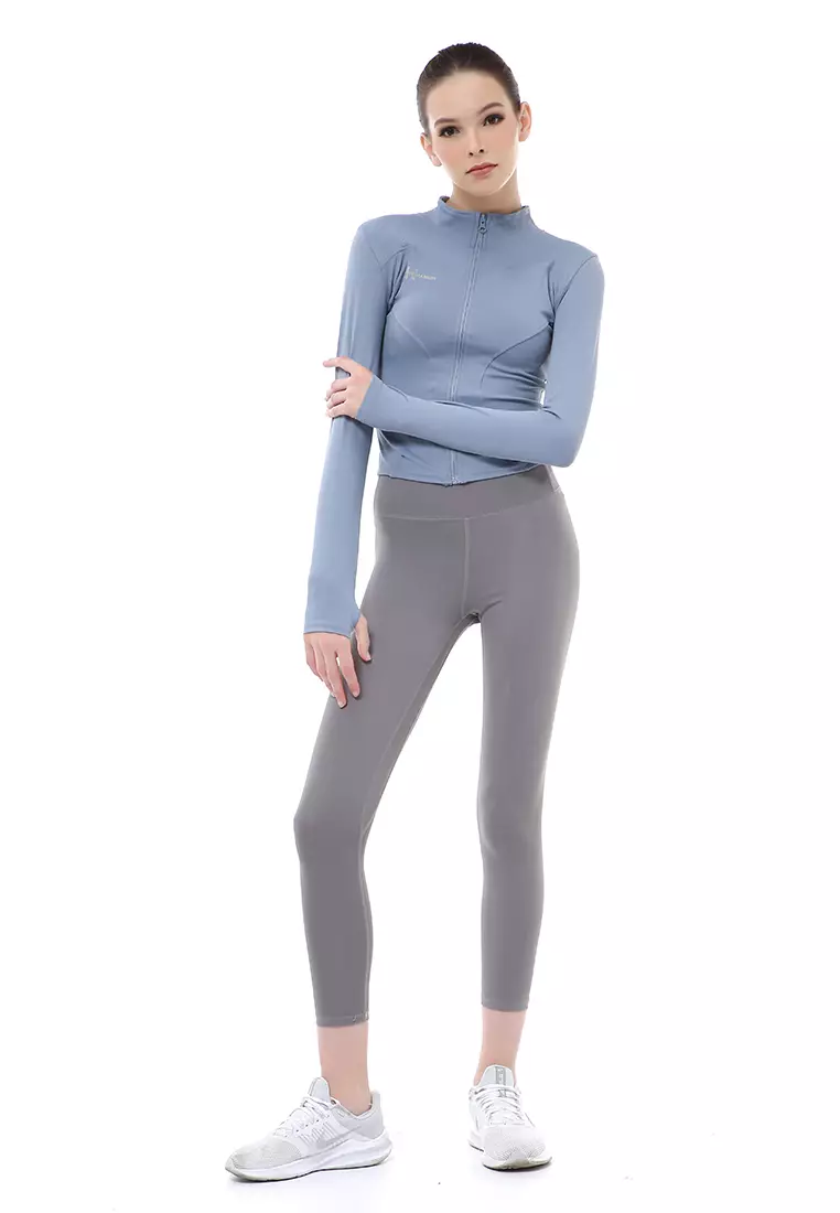 Mikayla Sportwear Jaket Olahraga Wanita Lengan Panjang Adjust Body Shape Material Spandex Lycra ORIGINAL - Light Blue