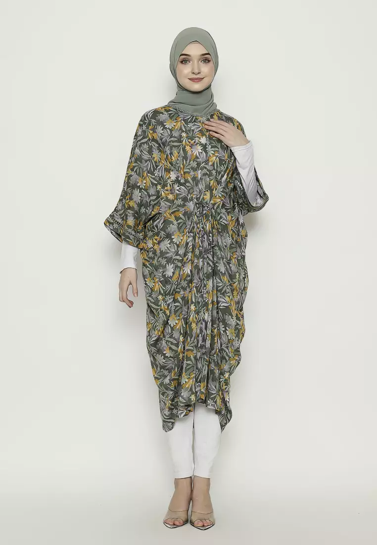 Urban Exchange Dinaya Kaftan Green - Gamis Kaftan Hijau Rayon Warna Green