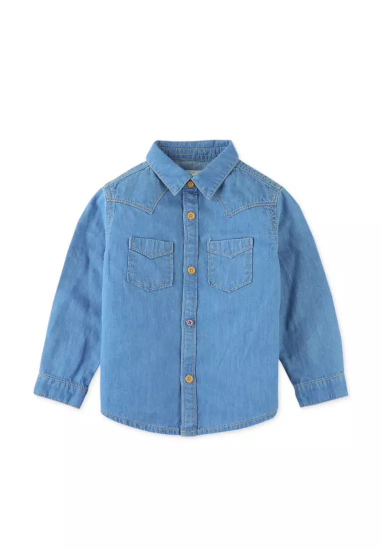 Baby Boys Hang On Banana Western Denim Shirt