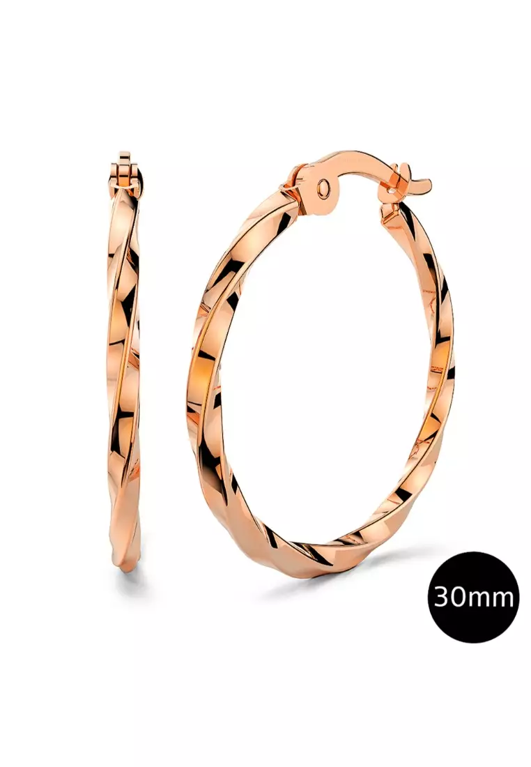 Gold rose hoop deals earrings