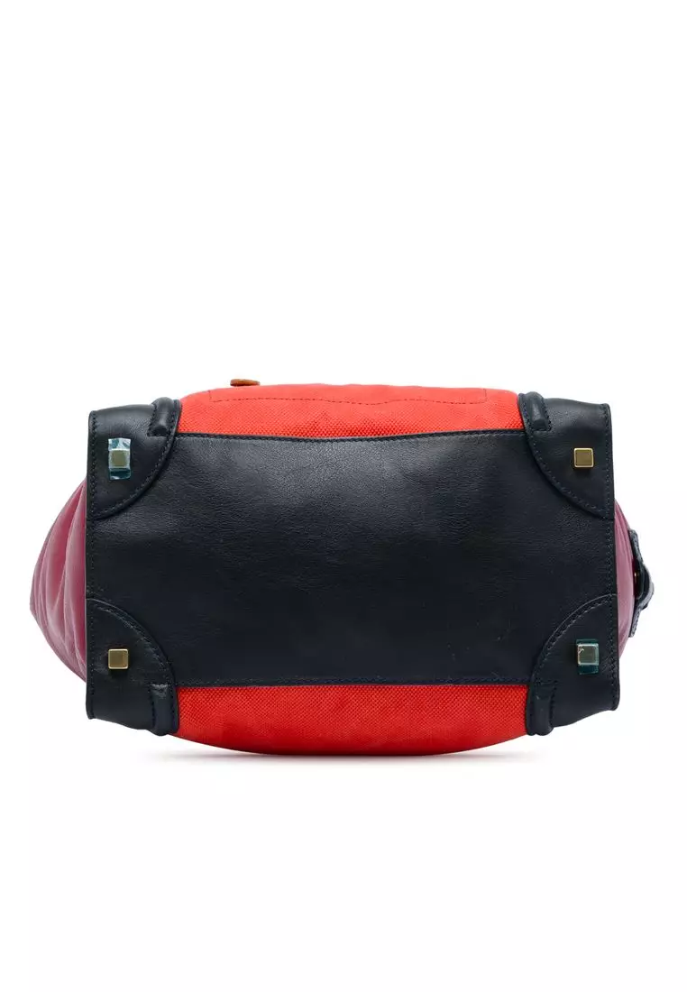 Pre-Loved Celine Mini Multicolor Canvas And Leather Luggage Tote