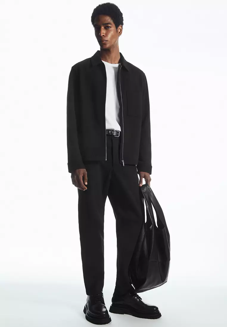Buy COS Tapered Cotton-jersey Trousers Online | ZALORA Malaysia