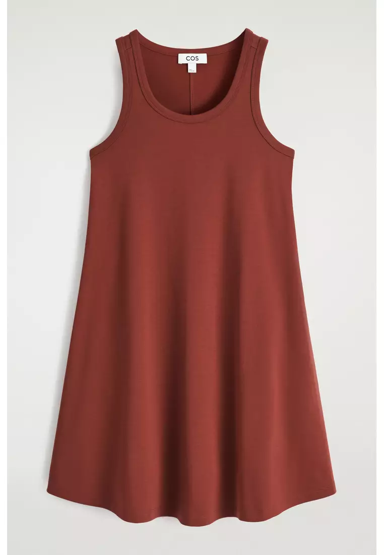 COTTON-JERSEY MINI SWING DRESS