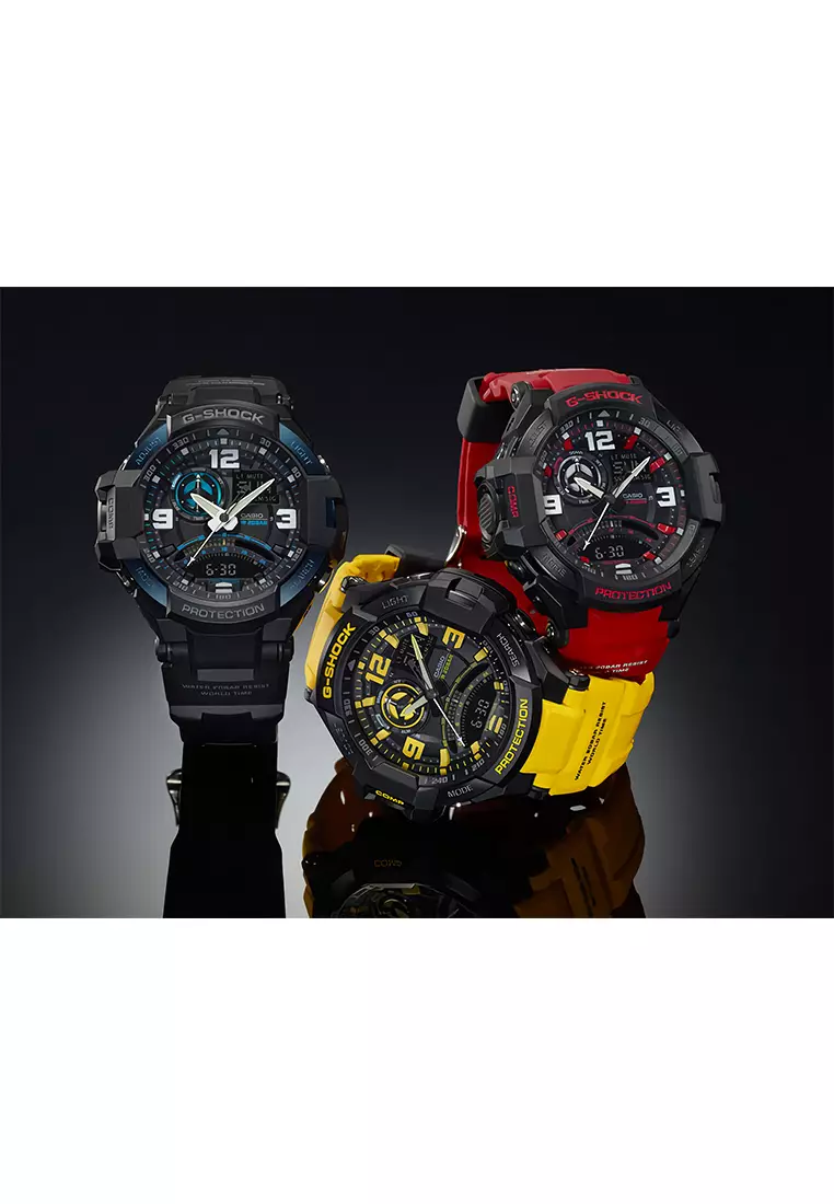 Jam Tangan Casio G-Shock GA-1000-4B Master Of G - Air Gravity Master Analog Digital - Resin Band