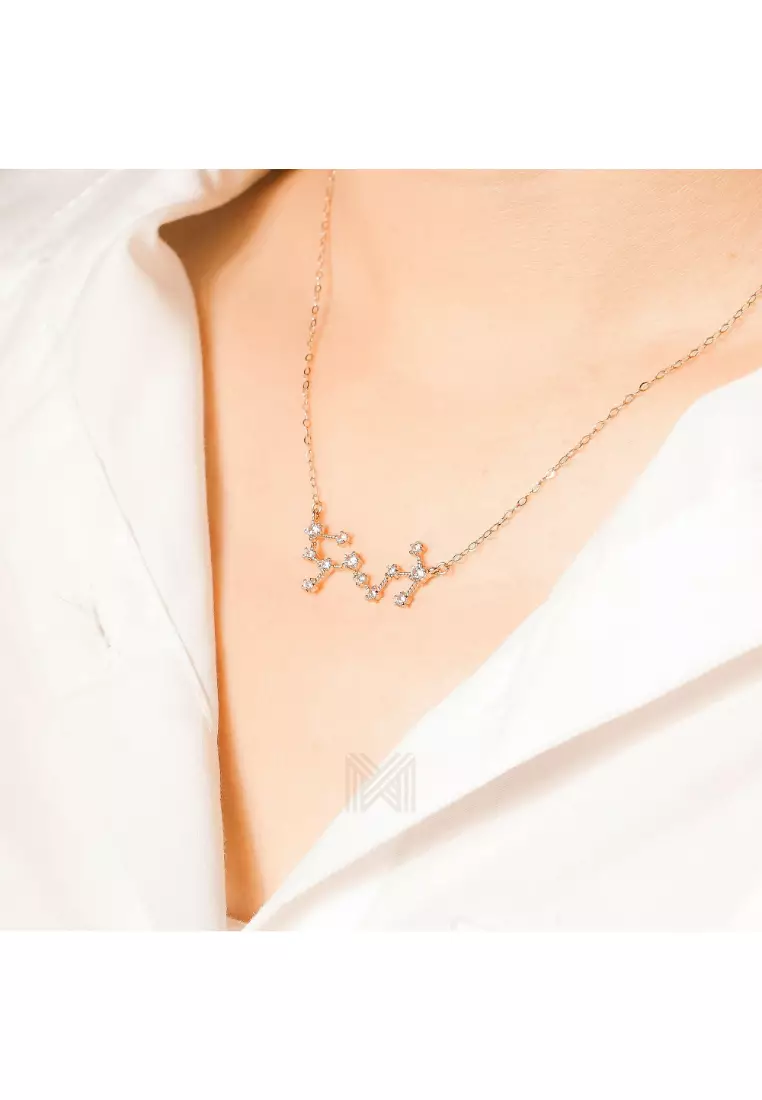 Match The Stars Scorpio Constellation Rose Gold Necklace with 925 Sterling Silver