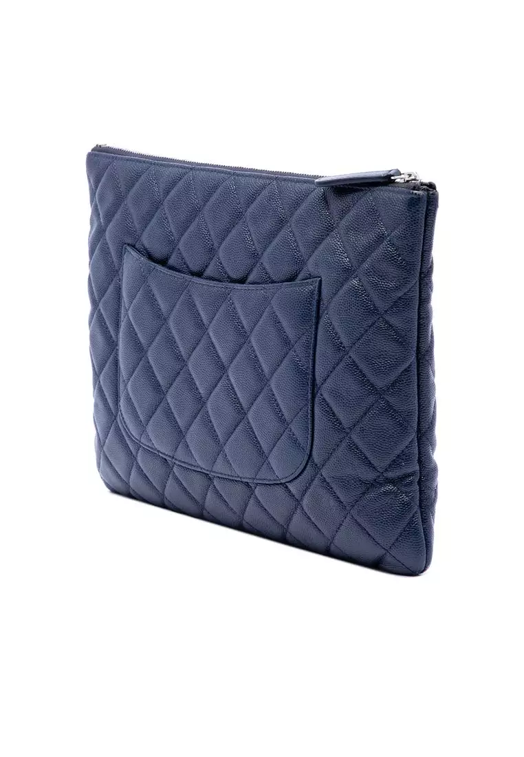 Pre-Loved Chanel Medium Quilted Caviar O Case Clutch