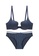 ZITIQUE blue Women's American Style 3/4 Cup Lace-trimmed Underwire Push Up Striped Lingerie Set (Bra And Underwear) - Blue 8C9A5US52B64B3GS_1