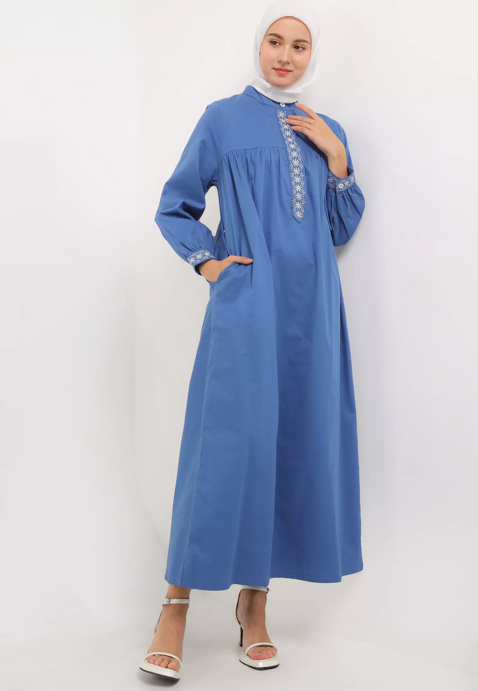 MFMW Haura Dress Gamis Faded Denim