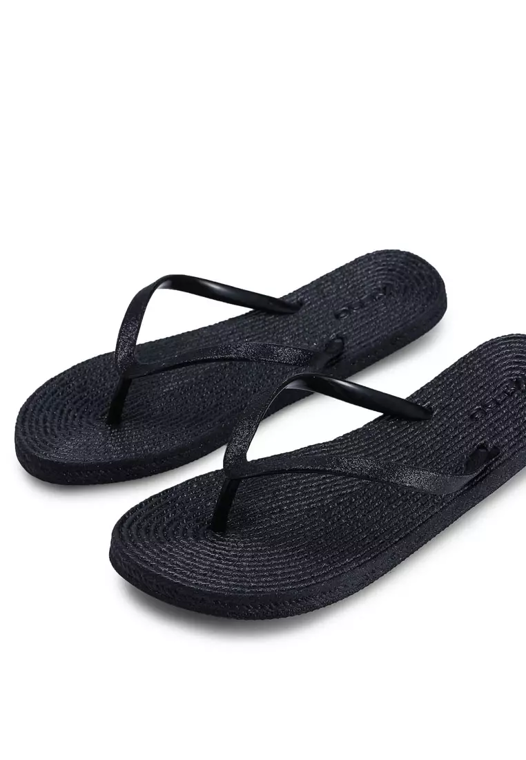 Aldo black flip on sale flops