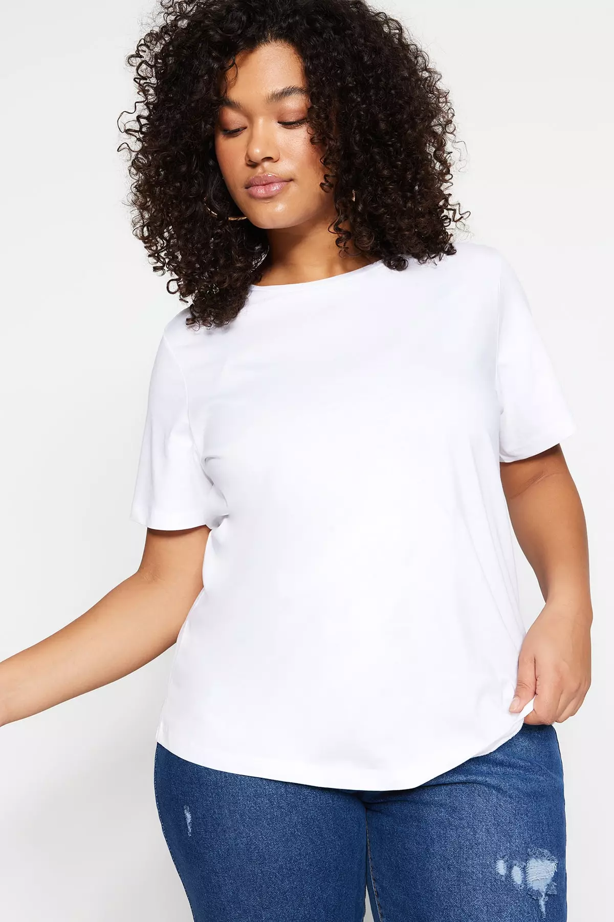 women's plus size white t shirts