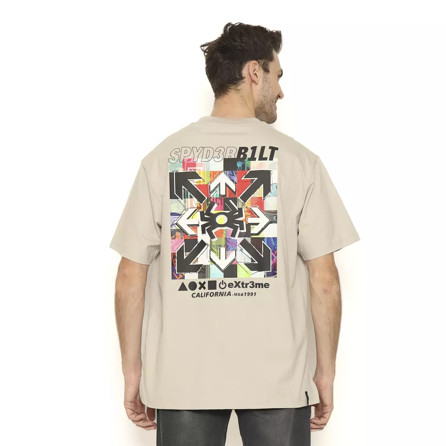 Spyderbilt Kaos lengan pendek Pria Guerilla Oversize Men Tee Planet Surf
