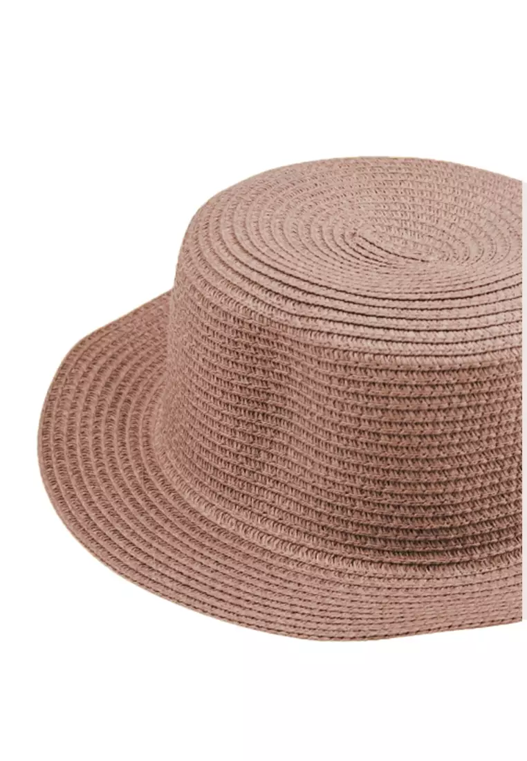 Ignacio Topi Pantai Wanita Panama Summer Sun Beach Straw Hat Vintage Design ORIGINAL - Coffee