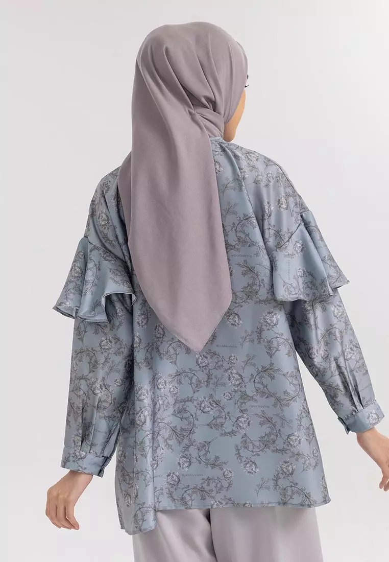 Ria Miranda Greyish Blue Omira Top