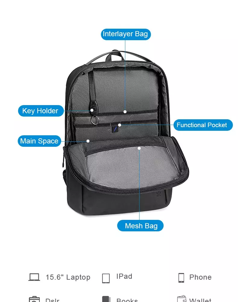 Arctic Hunter B00574 Tas Ransel Kasual Backpack Laptop Pria 15.6 Inch - GREY