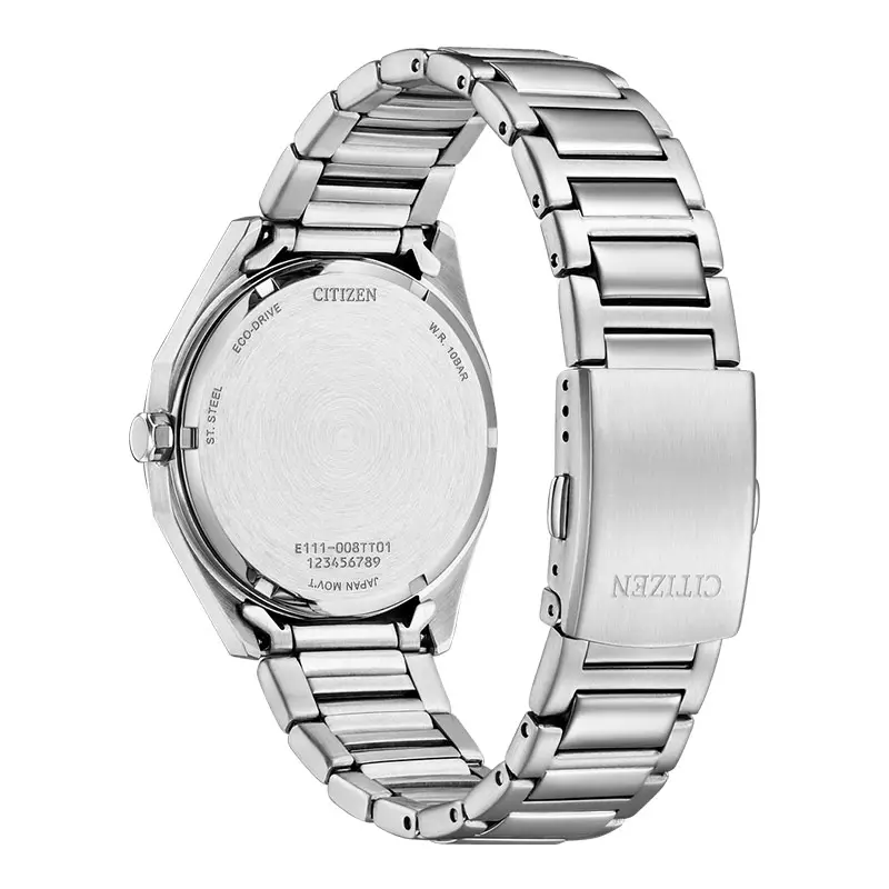 Jam Tangan Pria Citizen Eco Drive BM7620-83A Men White Dial Stainless Steel Strap