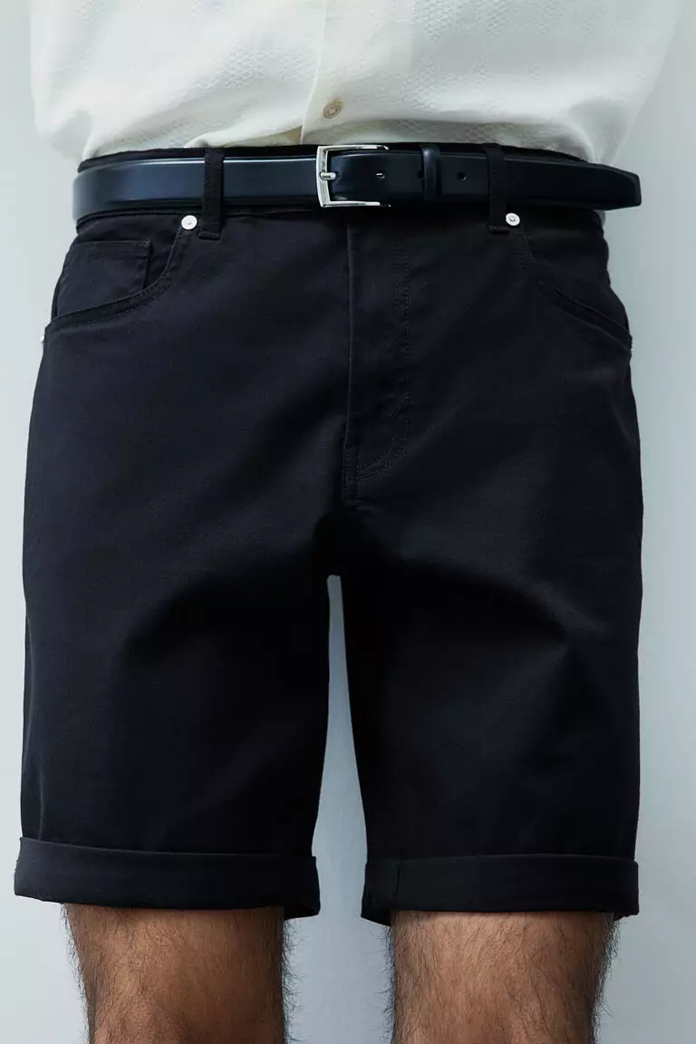 Slim Fit Cotton twill shorts